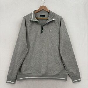 William Murray Pullover Sweater Mens Large Gray 1/4 Zip Raglan Stretch Golf Knit